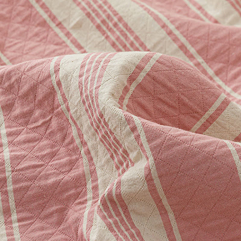 Ownkoti Minimalist Striped Cotton Gauze Quilt Blanket - image 5