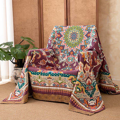 Ownkoti Retro Ethnic Style Cotton Quilt Blanket - image 3