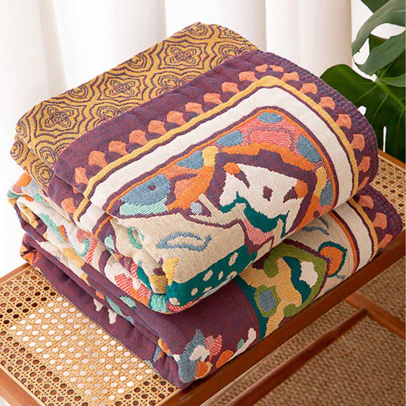 Ownkoti Retro Ethnic Style Cotton Quilt Blanket - image 5