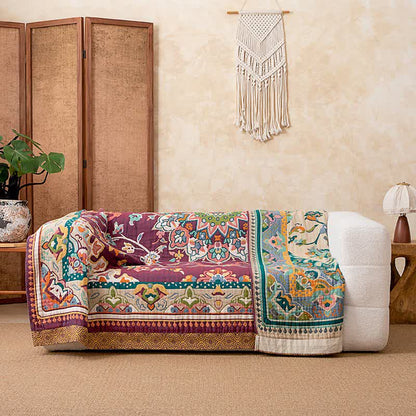 Ownkoti Retro Ethnic Style Cotton Quilt Blanket - image 4