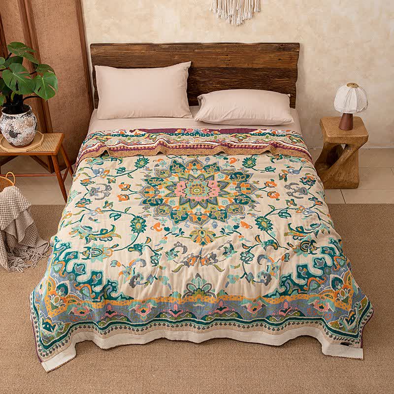 Ownkoti Retro Ethnic Style Cotton Quilt Blanket - image 1