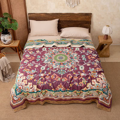 Ownkoti Retro Ethnic Style Cotton Quilt Blanket - King - image 0