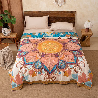 Ownkoti Retro Style Floral Cotton Blanket - image 4