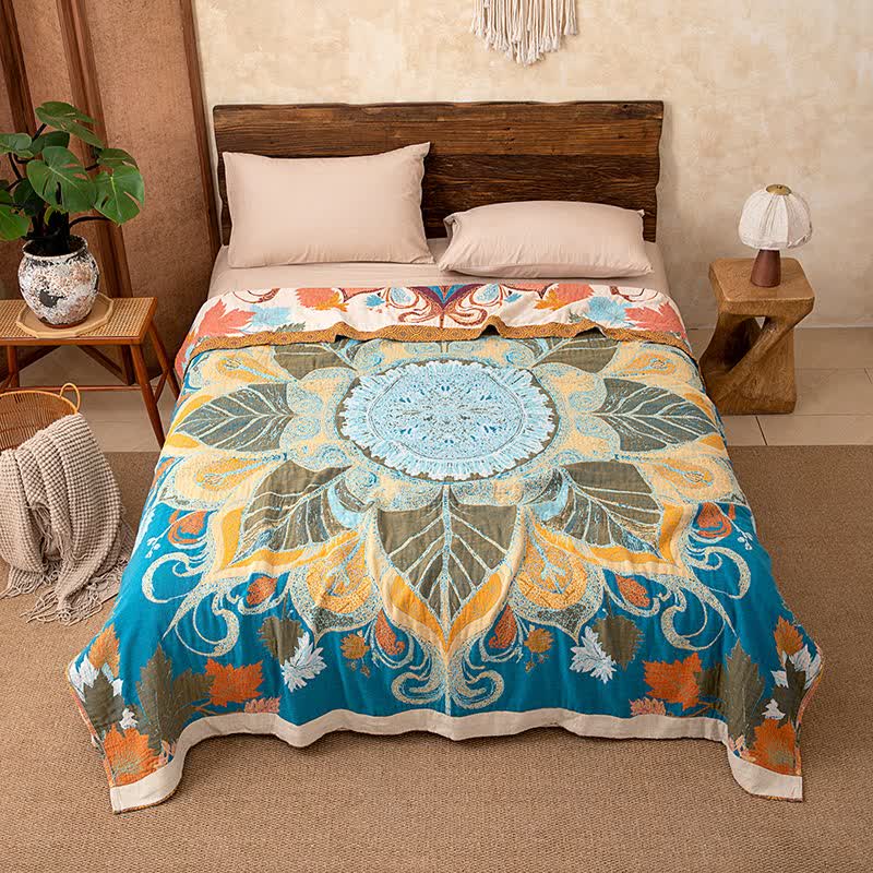 Ownkoti Retro Style Floral Cotton Blanket - image 5