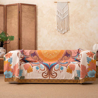 Ownkoti Retro Style Floral Cotton Blanket - image 2