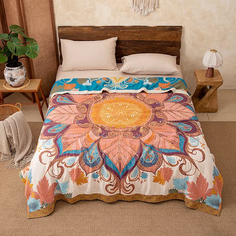 Ownkoti Retro Style Floral Cotton Blanket - image 4