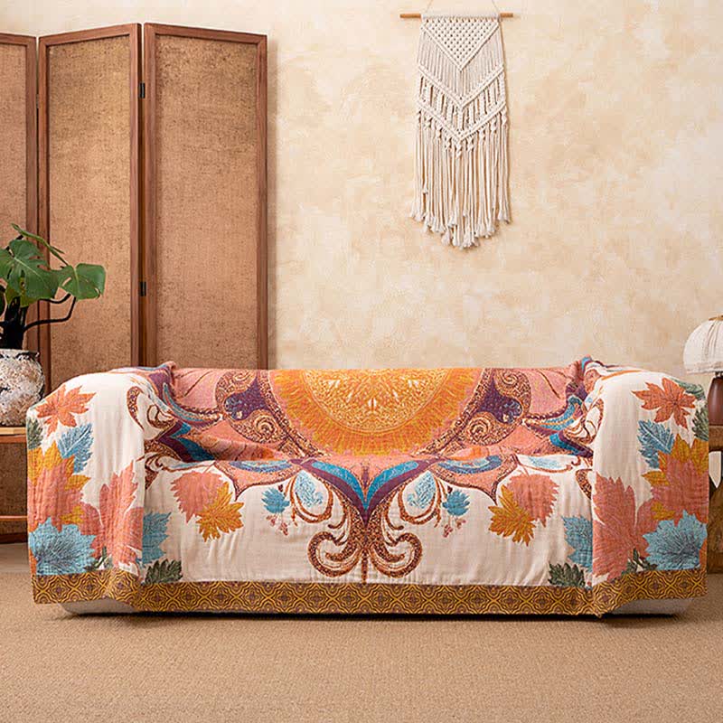 Ownkoti Retro Style Floral Cotton Blanket - image 2