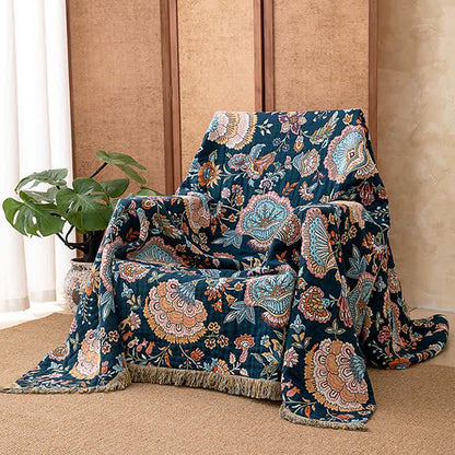 Ownkoti Boho Floral Tassel Cotton Quilt Blanket - image 3