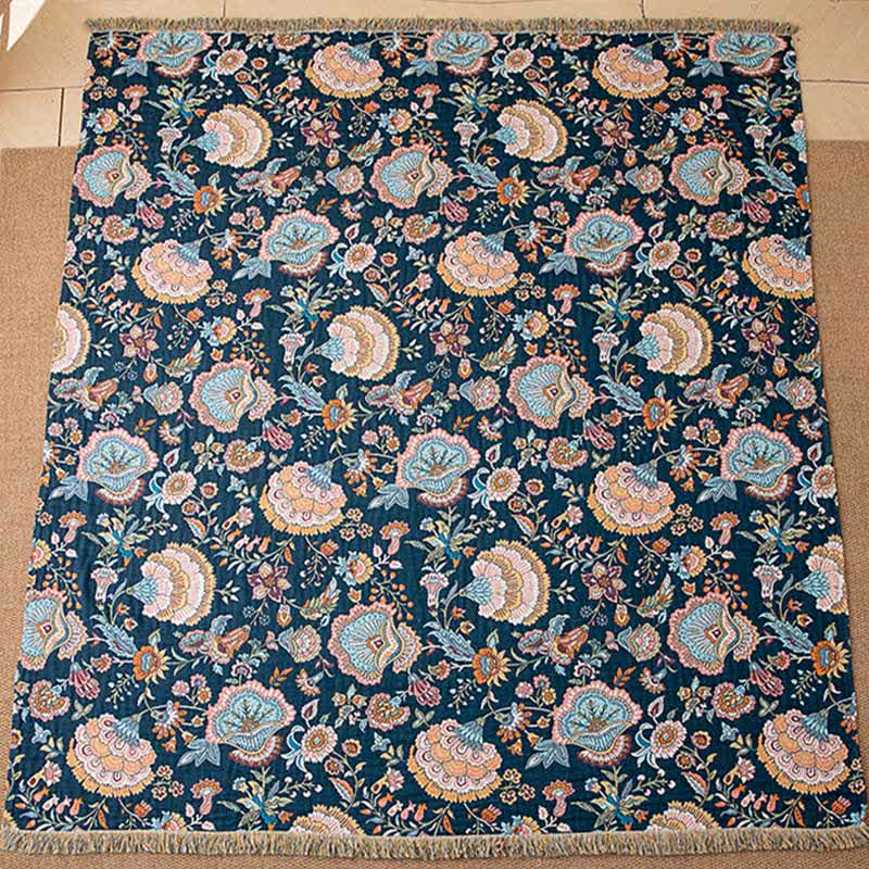 Ownkoti Boho Floral Tassel Cotton Blanket - image 4