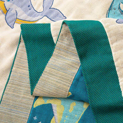Ownkoti Ocean Whale Dolphin Cotton Blanket - image 6