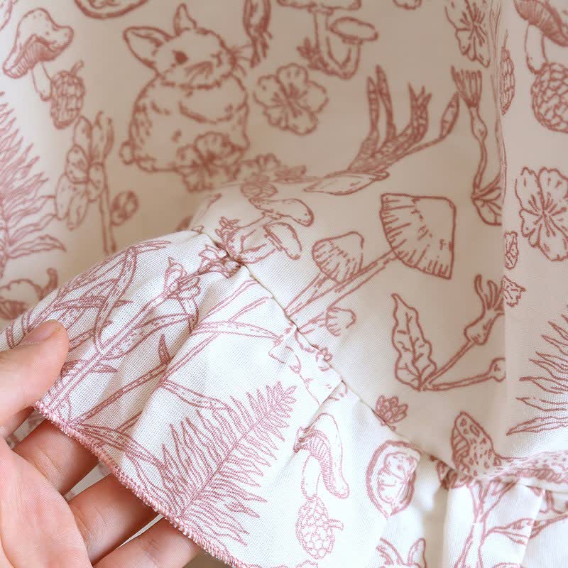 Ownkoti Rustic Mushroom & Bunny Cotton Nightgown - image 8