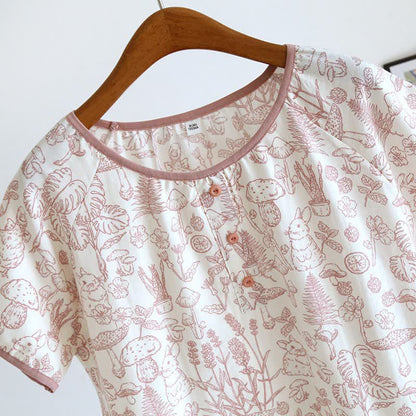 Ownkoti Rustic Mushroom & Bunny Cotton Nightgown - image 4