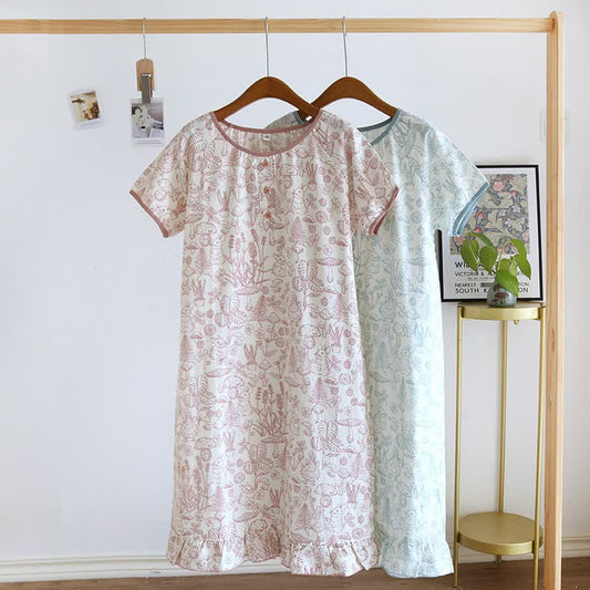 Ownkoti Rustic Mushroom & Bunny Cotton Nightgown - image 0