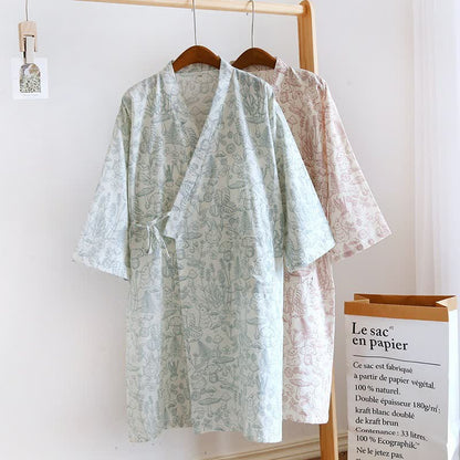 Ownkoti Mushroom & Bunny Cotton Gauze Kimono Robe - image 1