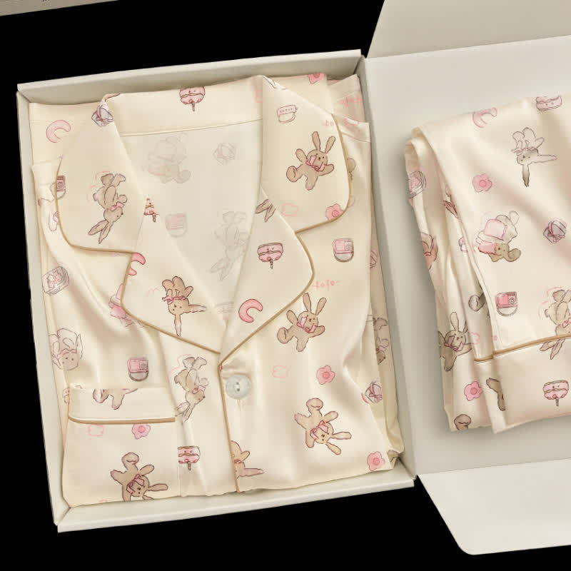Ownkoti Cute Cartoon Bunny Pajama Set - image 2