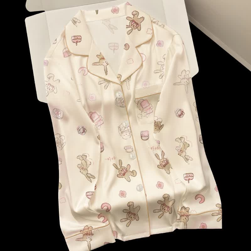 Ownkoti Cute Cartoon Bunny Pajama Set - image 3