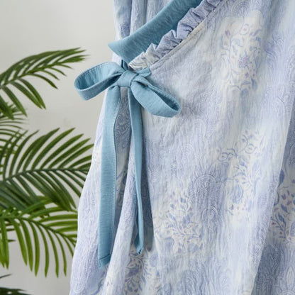Ownkoti Artistic Vintage Ruffled Collar Side-Tie Nightgown - image 5
