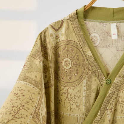 Ownkoti Ethnic Style Ruffled Collar Side-Tie Nightgown - image 3