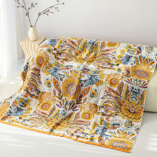 Ownkoti Tropical Floral Pure Cotton Blanket - 90"W x 98"L - image 0