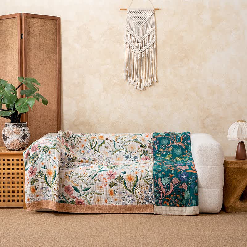 Ownkoti Botanical Floral Pure Cotton Quilt Blanket - image 3