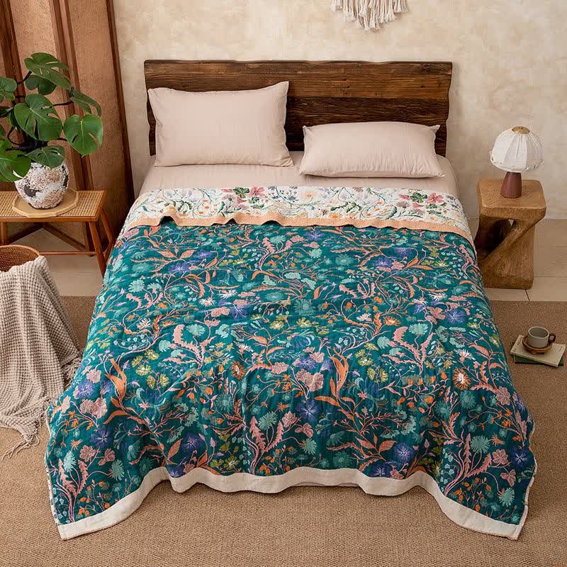 Ownkoti Botanical Floral Pure Cotton Quilt Blanket - image 1