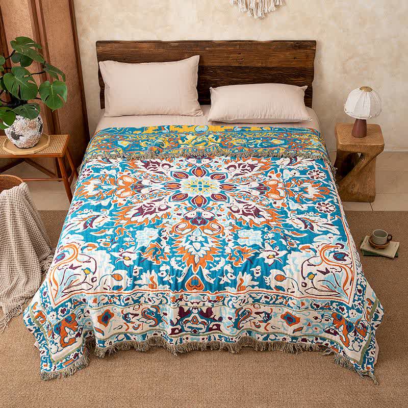 Ownkoti Retro Blue Pure Cotton Quilt Blanket - Queen - image 0