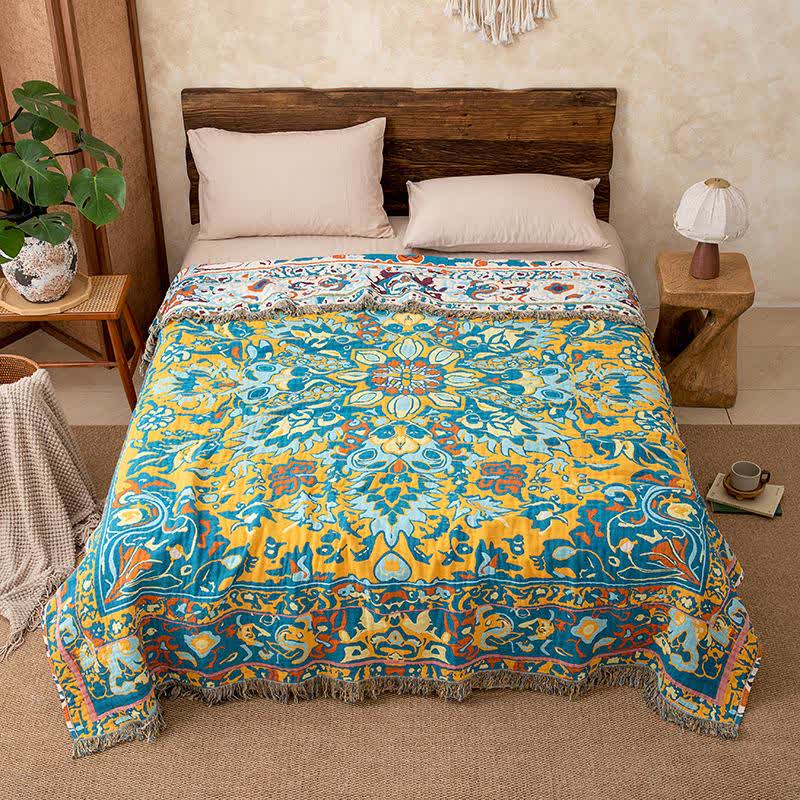 Ownkoti Retro Blue Pure Cotton Quilt Blanket - image 1