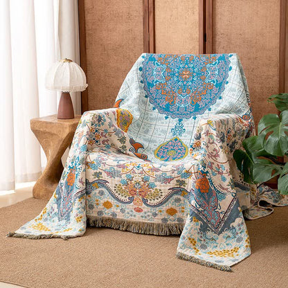 Ownkoti Vintage Style Cotton Tassel Quilt Blanket - image 2