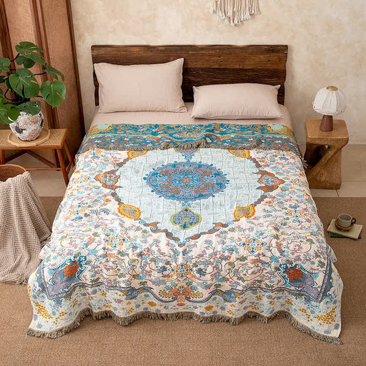 Ownkoti Vintage Style Cotton Tassel Quilt Blanket - Queen - image 0