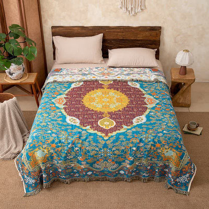 Ownkoti Vintage Style Cotton Tassel Quilt Blanket - image 1