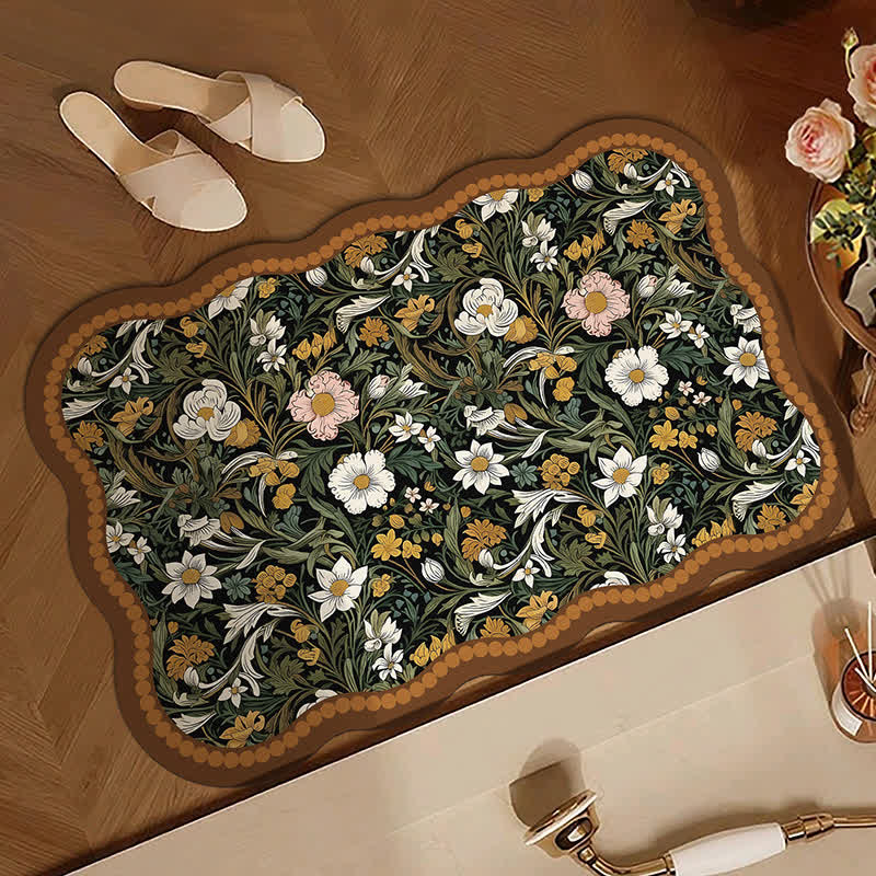 Ownkoti Art Inspired Floral Diatom Mud Bath Mat - image 1