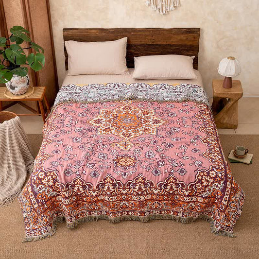 Ownkoti Vintage Floral Cotton Tassel Quilt Blanket - Queen - image 0