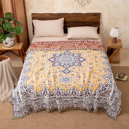 Ownkoti Vintage Floral Cotton Tassel Quilt Blanket - image 1