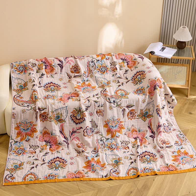 Ownkoti Blooming Floral Pure Cotton Blanket - 90"W x 98"L - image 0
