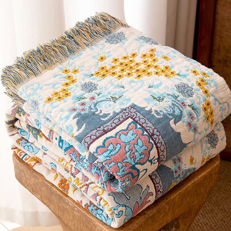 Ownkoti Vintage Style Cotton Tassel Blanket - image 2