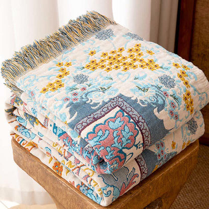 Ownkoti Vintage Style Cotton Tassel Blanket - image 2