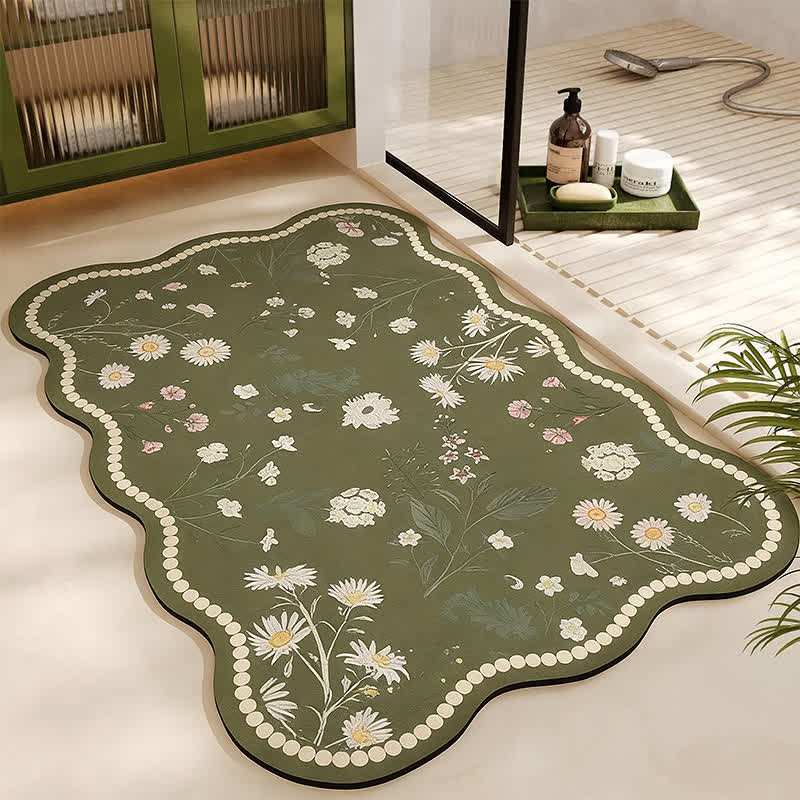 Ownkoti Vintage Wildflower Diatom Mud Bath Mat - Rectangle - 23" x 35" - image 0