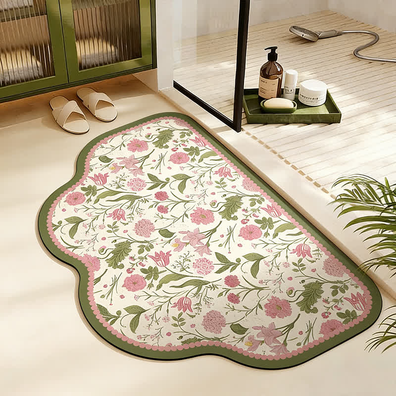 Ownkoti Petite Style Floral Absorbent Door Mat - Trapezoid - 23" x 35" - image 2