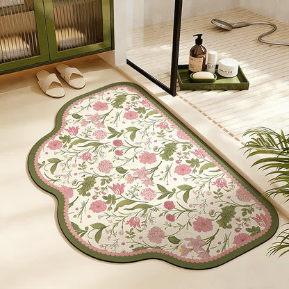 Ownkoti Petite Style Floral Absorbent Door Mat - Trapezoid - 23" x 35" - image 2