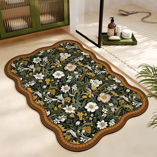 Ownkoti Art Inspired Floral Diatom Mud Bath Mat - Rectangle - 23" x 35" - image 0