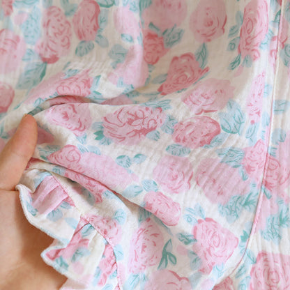 Ownkoti Romantic Floral Cotton Gauze Sleeveless Pajamas - image 5