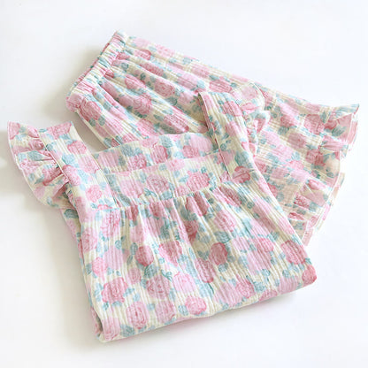 Ownkoti Romantic Floral Cotton Gauze Sleeveless Pajamas - image 1