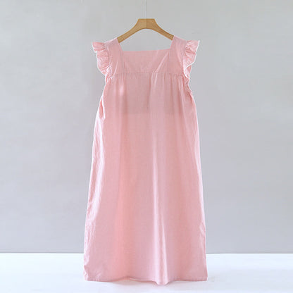 Ownkoti Gingham Flutter Sleeve Cotton Nightgown - image 1