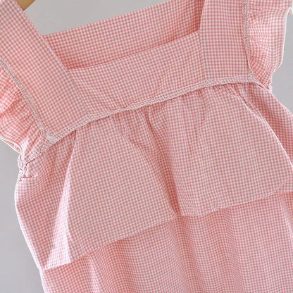 Ownkoti Gingham Flutter Sleeve Cotton Nightgown - image 6
