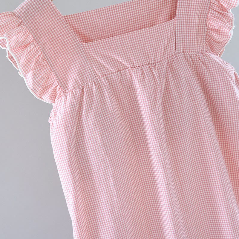 Ownkoti Gingham Flutter Sleeve Cotton Nightgown - image 7