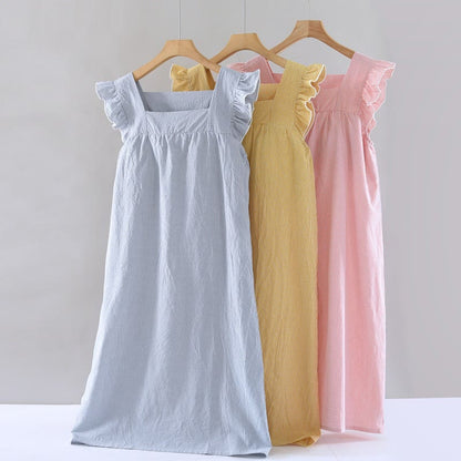 Ownkoti Gingham Flutter Sleeve Cotton Nightgown - image 1