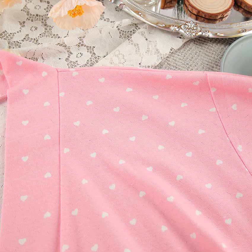 Ownkoti Heart Print Ruffle Knit Pajama Robe - image 9