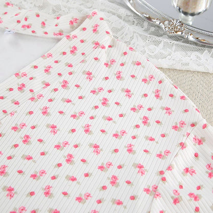 Ownkoti Floral Print Ruffle Knit Pajama Robe - image 11