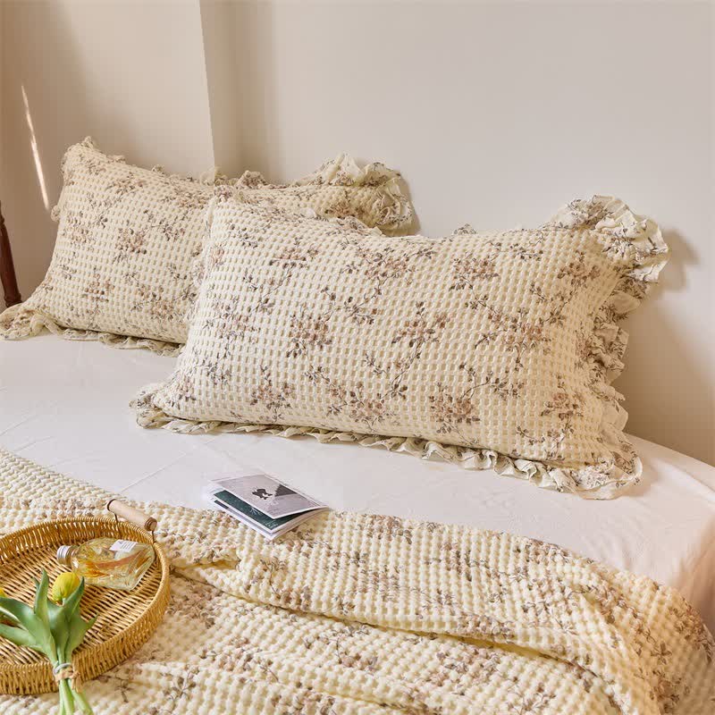 Ownkoti Floral Cotton Gauze Waffle Weave Quilt Blanket - image 11