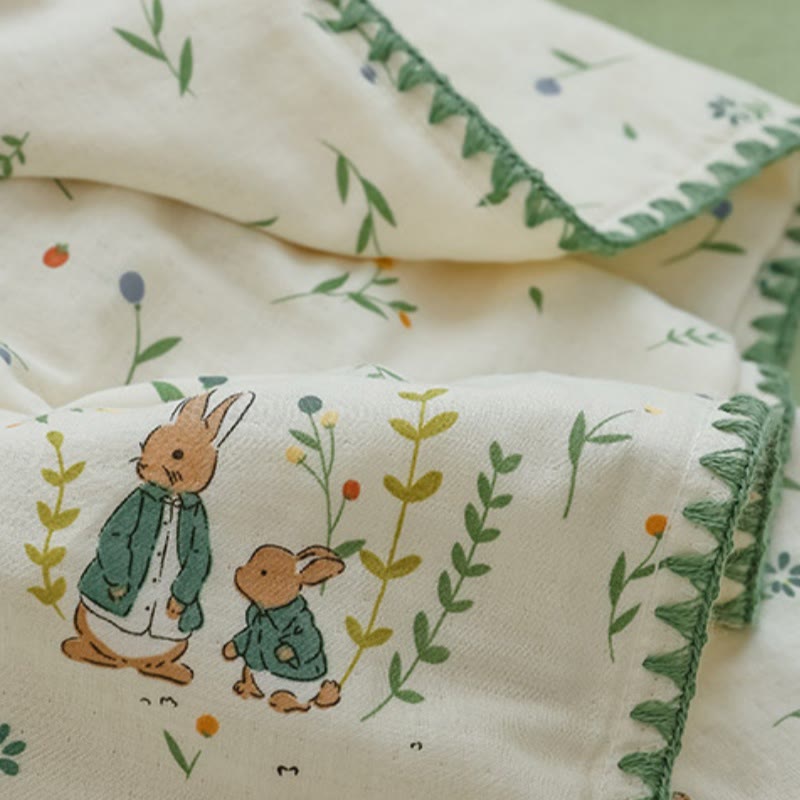 Ownkoti Botanical Leaf & Bunny Cotton Gauze Bedding  - image 8